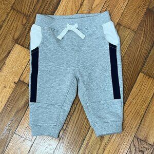 PRE-OWNED - Janie & Jack Boys Grey Striped Sweatpants - Size 3 to 6 months